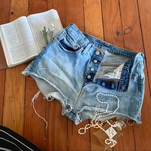 Levi’s high waisted denim shorts